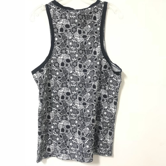Men's Iron Fist Black & White Sugar Skull Tank Top - Picture 2 of 3